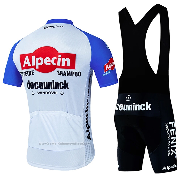 2024 Maillot Cyclisme Alpecin Deceuninck Blanc Noir Manches Courtes et Cuissard